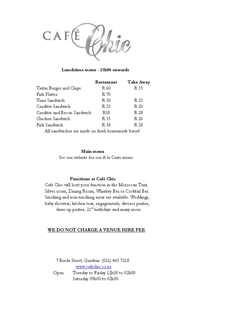 Lunchtime Menu For Website | PDF