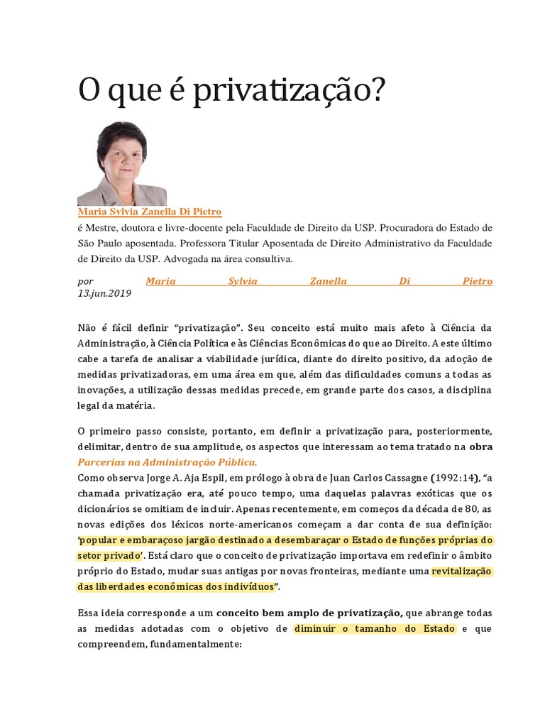 O que é privatização | PDF | Privatização | Economia