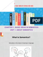 TR Ường Đại Học Bách Khoa Hà Nội: Chapter 1-Basic Ideas In Semantics Unit 1- About Semantics