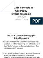 GEO1316 Concepts in Geography Critical Reasoning: John Wylie Week 2 / Class 3