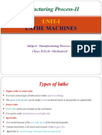 Manufacturing Process-II: Types and Uses of Lathe Machines