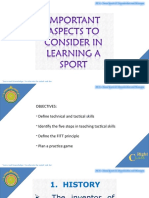 Lesson 1.1 Aspects To Consider in Learning A Sport 2