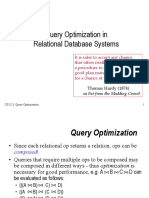 Query Optimization in Relational Database Systems