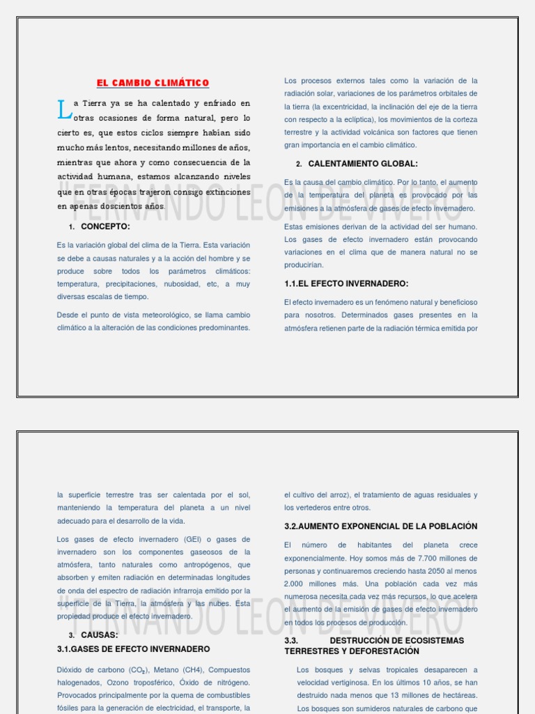 Causas y Consecuencias del Cambio Climático | PDF | Tierra | Gases de ...
