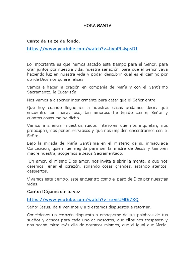 Hora Santa Vocacional 2025 | PDF | María, madre de Jesús | Amor