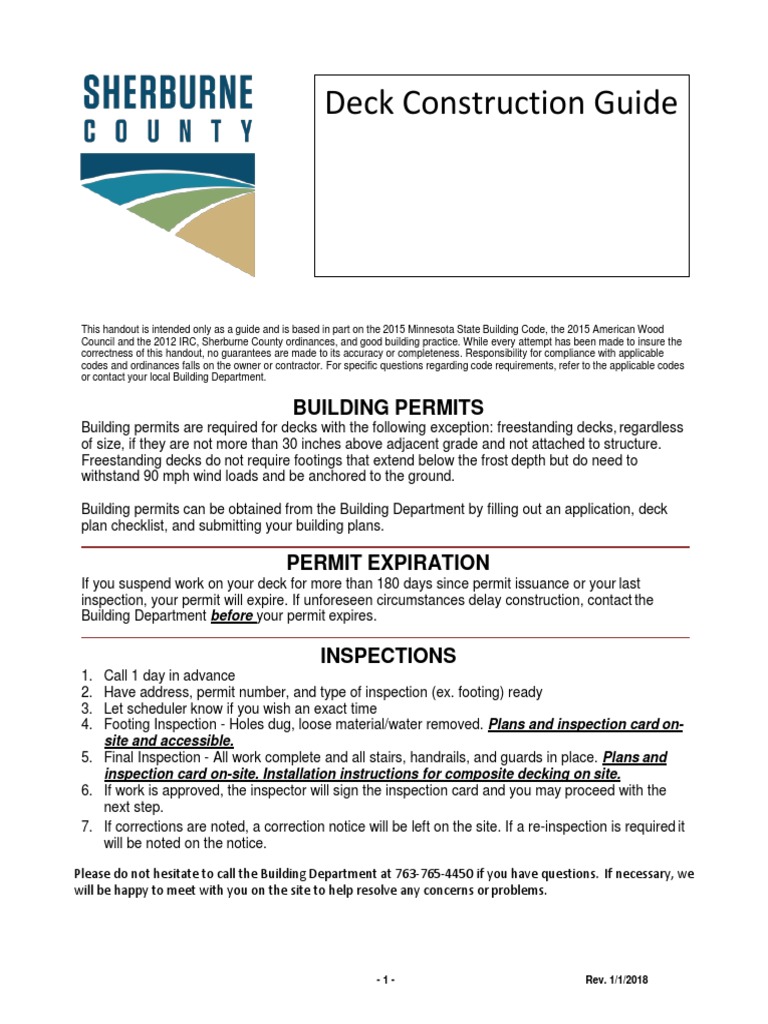 Sherburne County Deck Handout PDF PDF Stairs Lumber