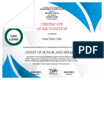 Certificate of Recognition For Guest of Honor and Speaker Template 2