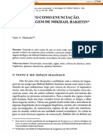 Machado, Texto Como Enunciação. A Abordagem de Mikhail Bakhtin