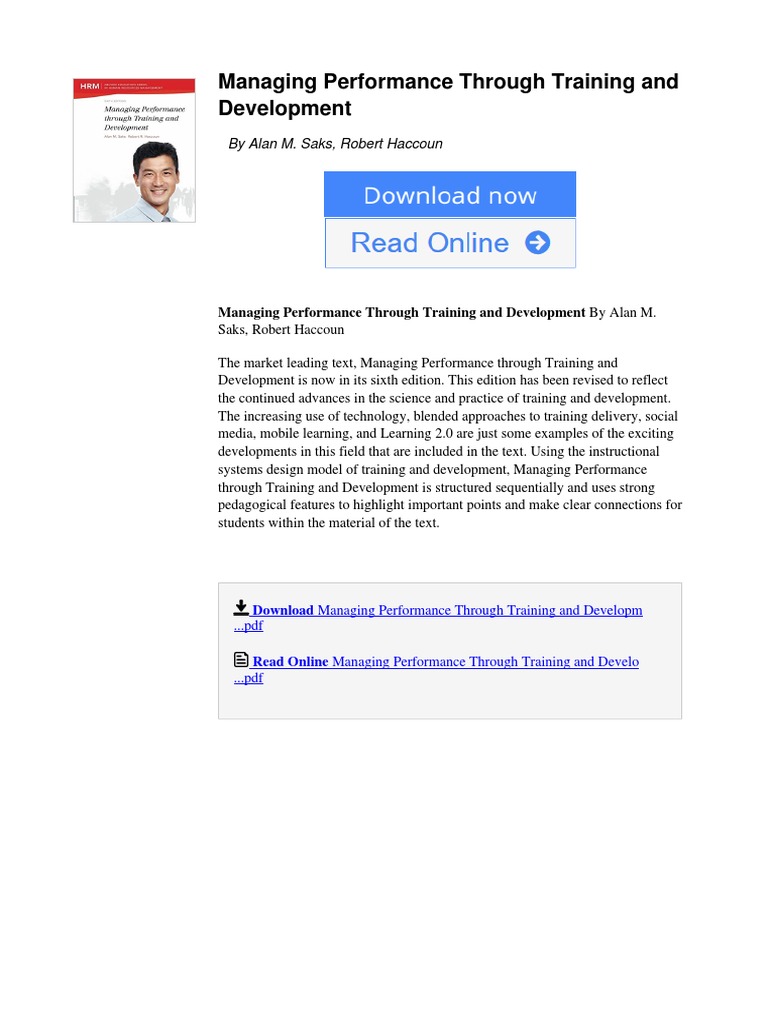 Managing Performance Through Training and Development | PDF ...