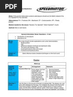 Practice Program Speed Badminton 6 Lesson (Of 8)