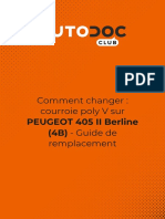 Comment Changer - Courroie Poly V Sur PEUGEOT 405 II Berline (4B) - Guide de Remplacement