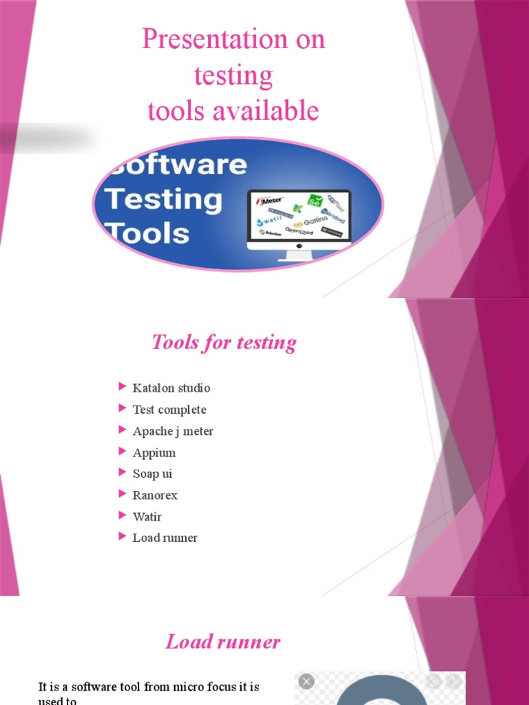 Presentation On Testing Tools Available | PDF | Application Software ...