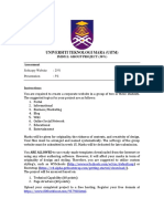 Universiti Teknologi Mara (Uitm) : IMD311: GROUP PROJECT (30%) Assessment