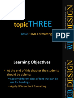 Topic 3 - Basic HTML Formatting