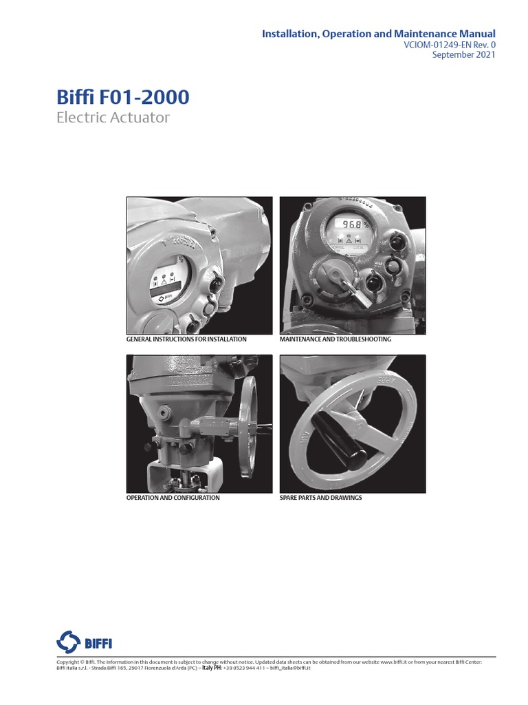 Manual Biffi f01 2000 Electric Actuator en en Us 5898808 PDF