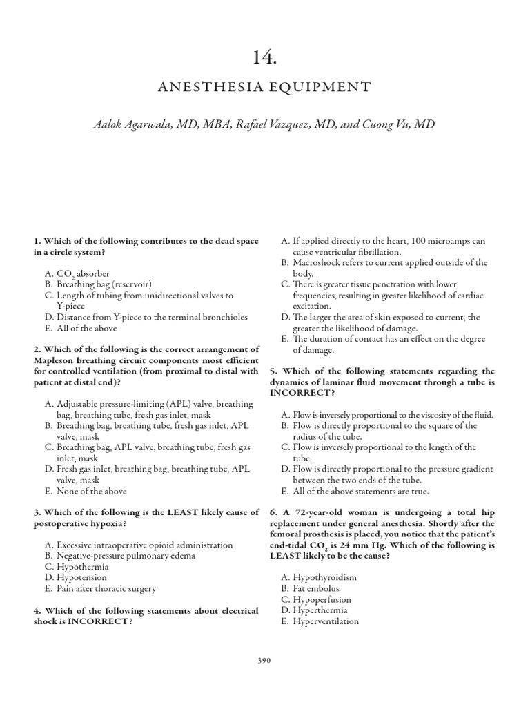 Anesthesia Equipment PDF Breathing Anesthesia