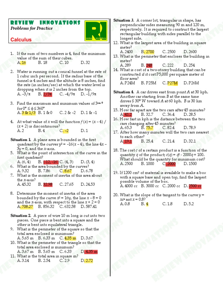 Problems-For-Practice With Answer | PDF | Area | Geometry
