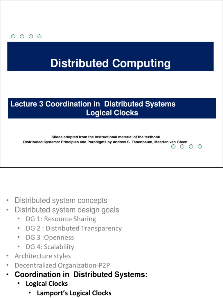 Logical Clocks in Distributed Systems | PDF | Distributed Computing ...