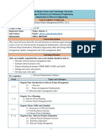 Course Outline For Software Project Management - Aderaw