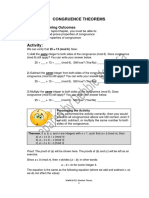 Congruence Theorems: Intended Learning Outcomes