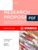 Research Proposal: The Creativity of Stabilo's Advertising Affects On Consumer Behavior