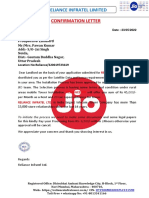 Confirmation Letter Reliance Infratel PVT - LTD