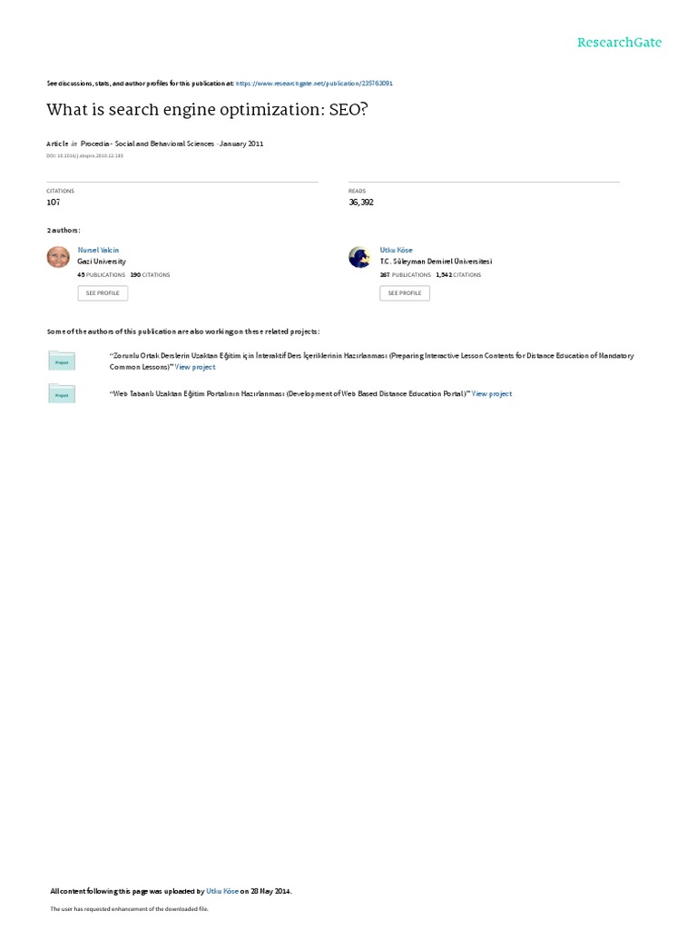 What Is Search Engine Optimization SEO | PDF | Search Engine