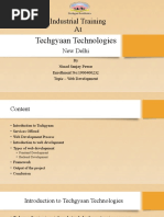 Industrial Training At: Techgyaan Technologies