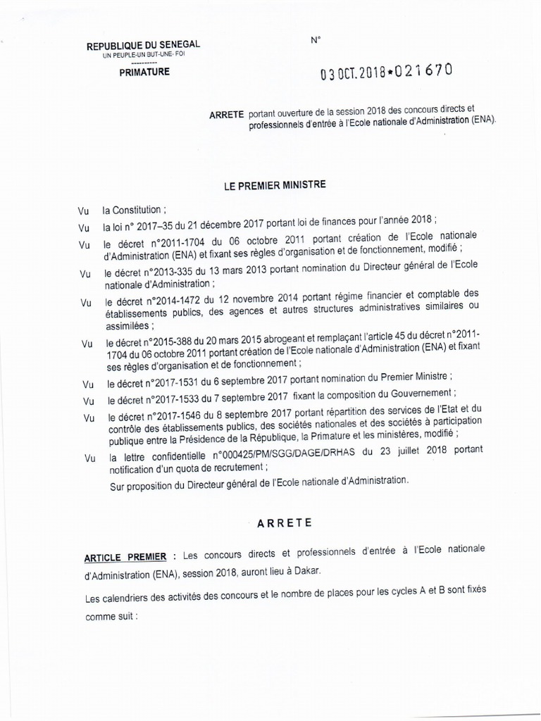 Concours ENA 2018 | PDF