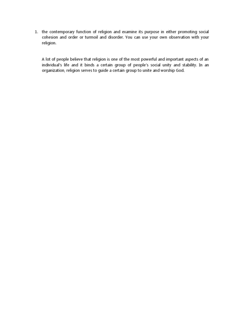 Functions of Religion in Society | PDF | Self-Improvement | Science ...