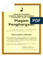 Piagam Penghargaan Penggalang