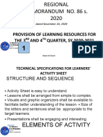 Regional Memorandum No. 86 S. 2020: Provision of Learning Resources For The 3 and 4 QUARTER, SY 2020-2021