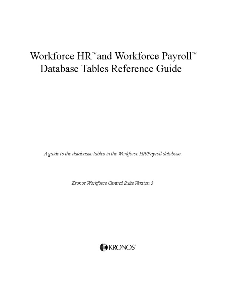 Kronos Database Reference Guide PDF Data Type Integer Science)