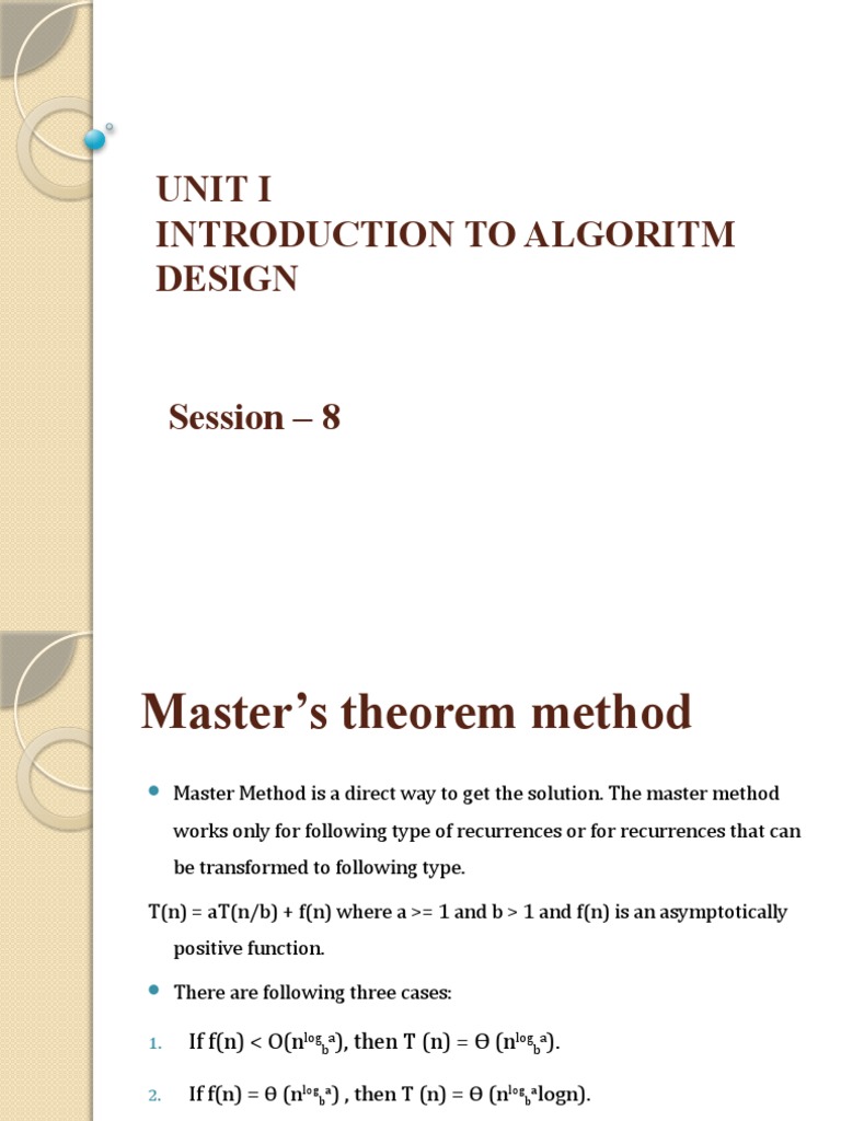 Unit I Introduction To Algoritm Design Session - 8 | PDF | Science ...