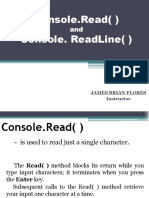 Console - Read Console. Readline : James Brian Flores Instructor