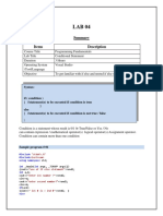 Programming Lab Conditional Statements