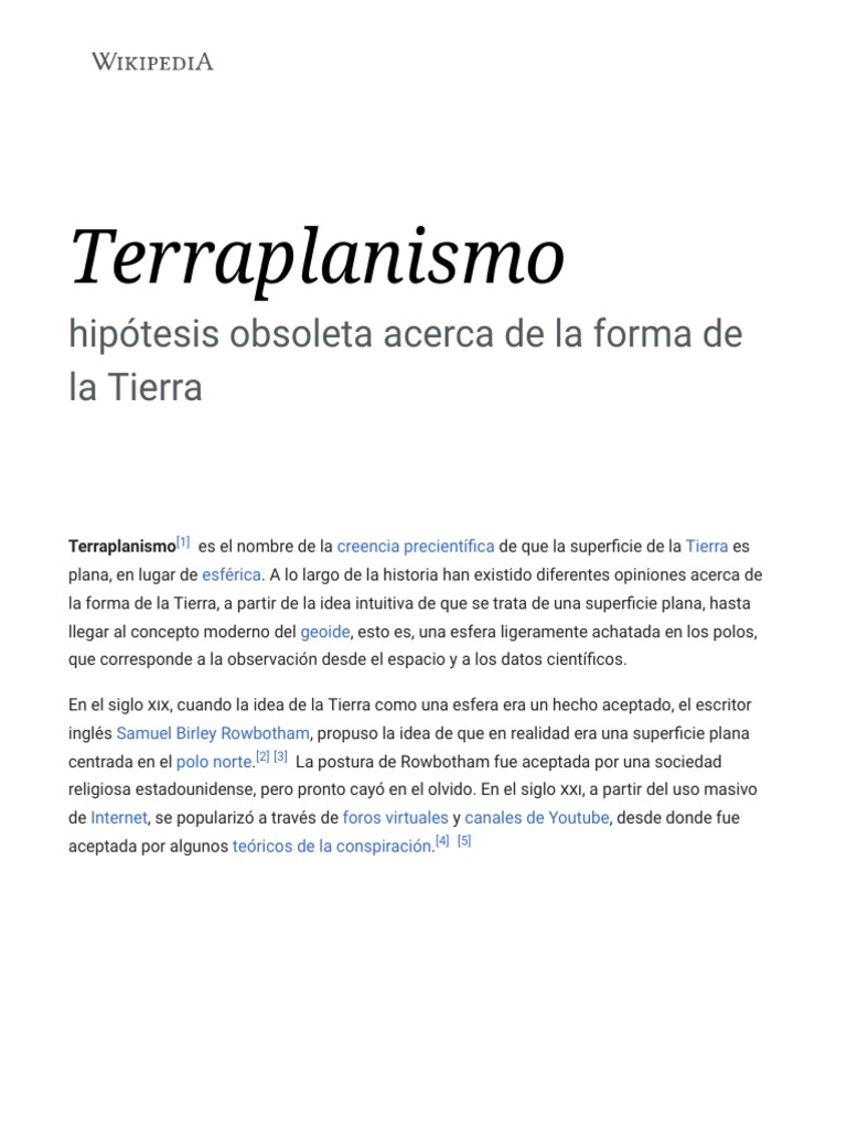 Terraplanismo Wikipedia, La Enciclopedia Libre PDF