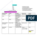 Projects Need and Cost (Personnel) : Ingredients/Items Quantity Description Price Per Unit Amount