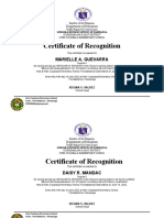 Certificate of Recognition: Marielle A. Guevarra