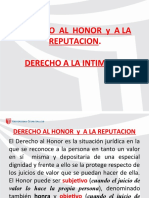 D° Al Honor, A La Reputación y D° A La Intimidad