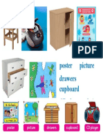 Poster Picture Drawers Cupboard CD Player Chair
