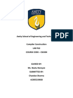 Amity School of Engineering and Technology Compiler Construction Lab File Course Code - Cse304