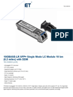 10GBASE-LR SFP+ Single Mode LC Module 10 KM (6.2 Miles) With DDM