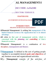 Financial Management Chapter Overview