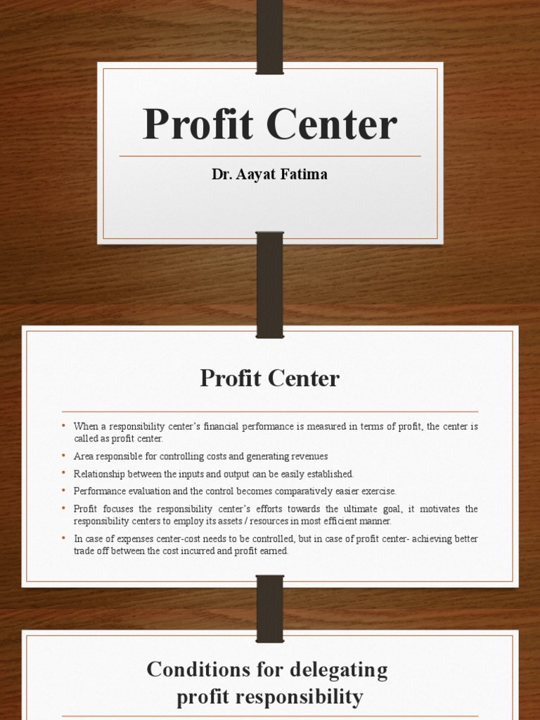Performance Measurement Of Profit Centres – EILBI