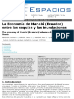 La Economía de Manabí (Ecuador) Entre Las Sequías y Las Inundaciones