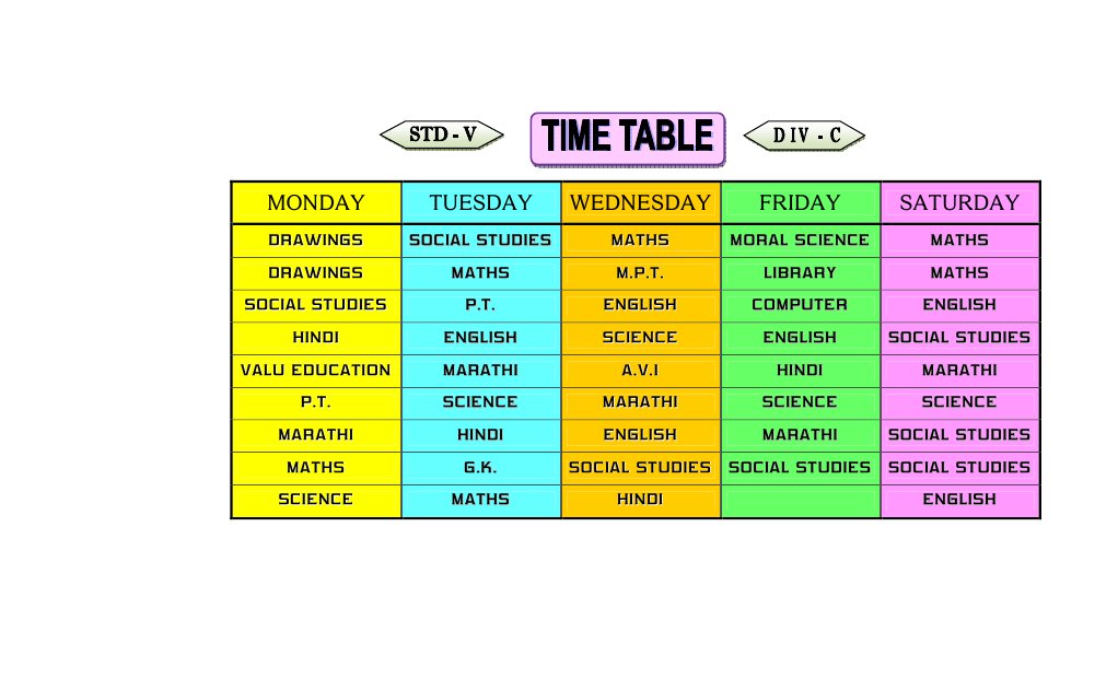Time Table | PDF | Home & Garden
