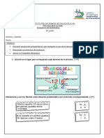 4to Grado Última Evaluacion de Matemática Del Segundo Bimestre