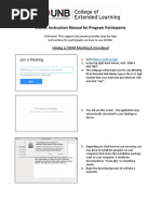 ZOOM: Instruction Manual For Program Participants: Joining A ZOOM Meeting & Download