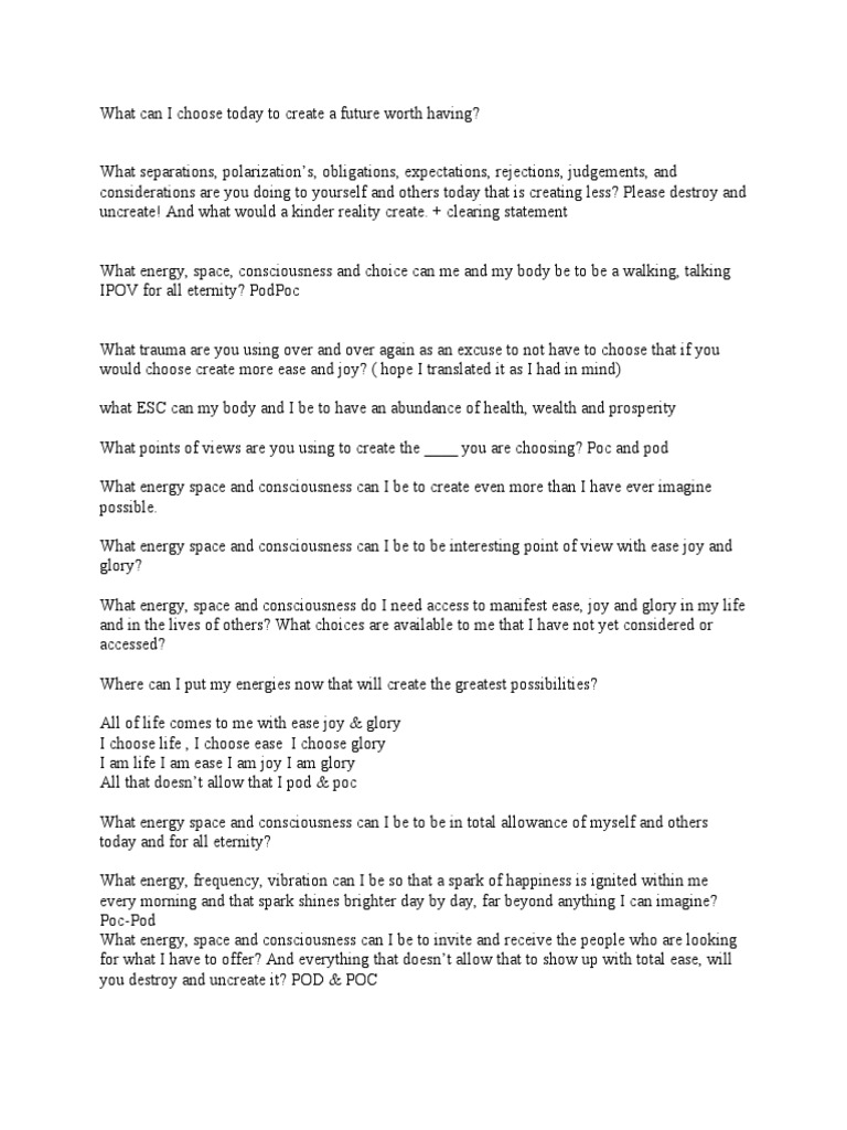 Access Consciousness Clearing Statement Guide | PDF